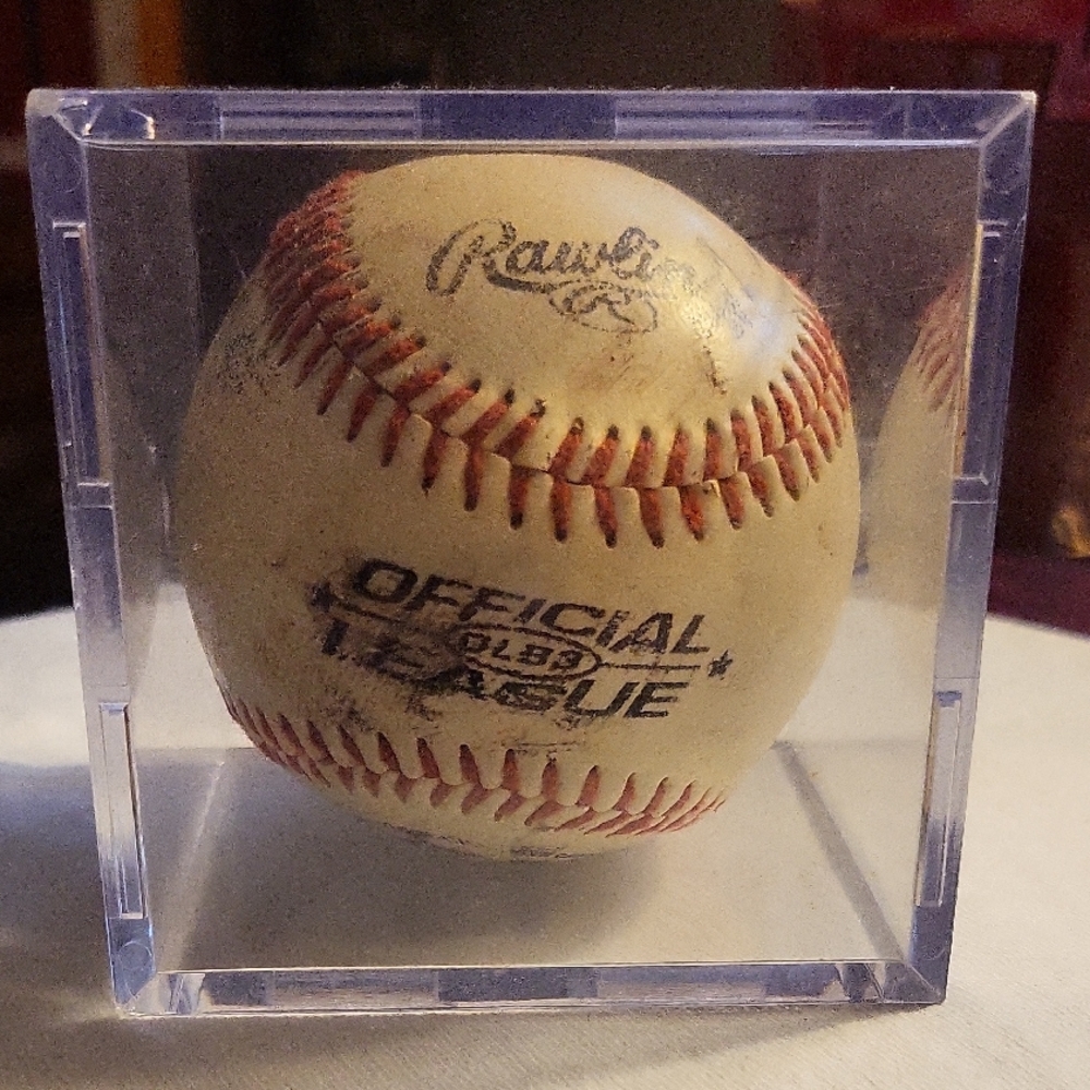 Rawlings Baseball with Red Stitching in Clear Case